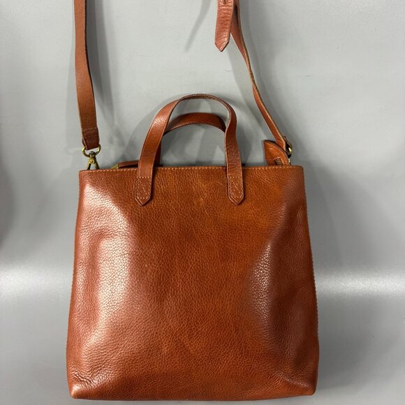 Madewell The Zip-Top Transport Crossbody Bag in English Saddle Brown Leather - Picture 6 of 14